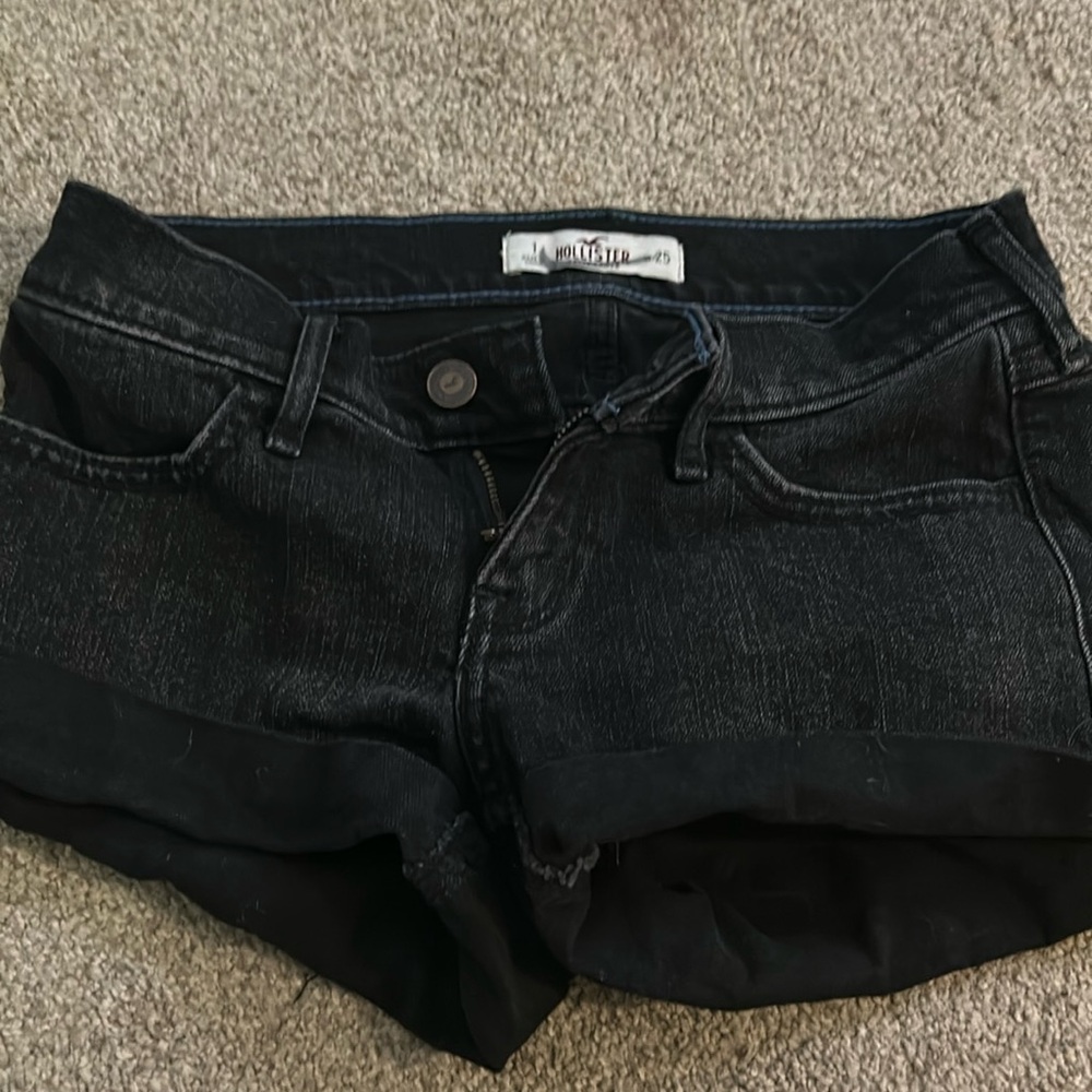 black jean shorts
